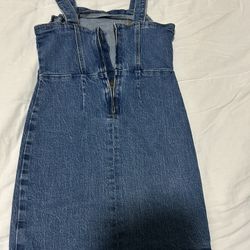 Girls' denim overall dress