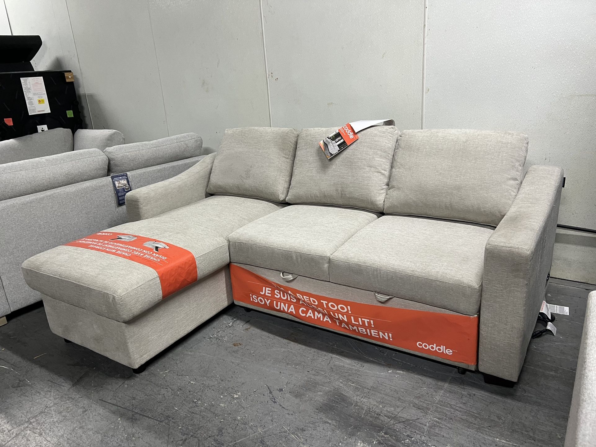 Coddle Aria Fabric Sleeper Sofa Couch Sectional