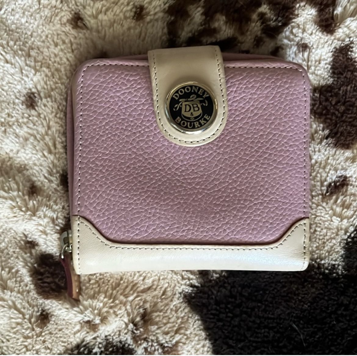 Vintage Leather Tan & Pink Dooney & Bourke wallet