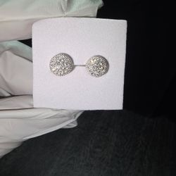 925 silver round 8.5mm 1ct diamond Moissanite earrings 