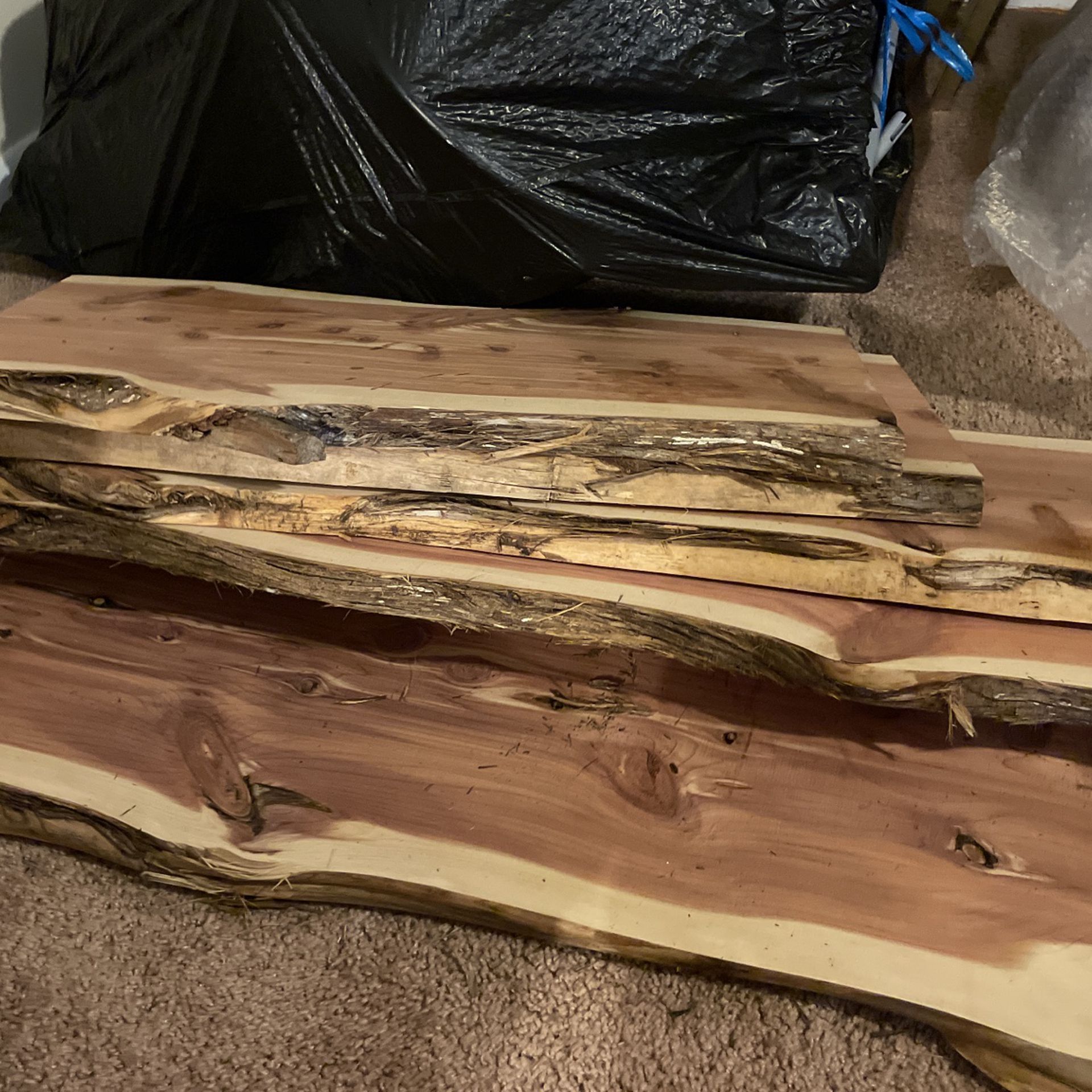 Raw Live Edge Wood For Shelf Or Table Top Or Whatever You Like , Very Pretty 5 Available Between 2-3Feet All For $ 120