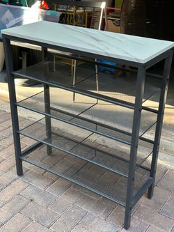 4-Tier Shoe 25 pair Rack stand Faux Marble Top 29.5x12 h 34