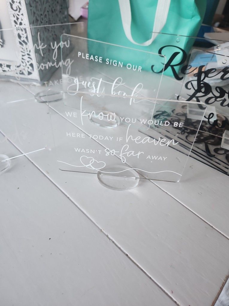 4 Acrylic Signs For Wedding Or Quince 