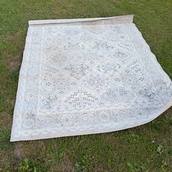 White & Blue Floor Rug