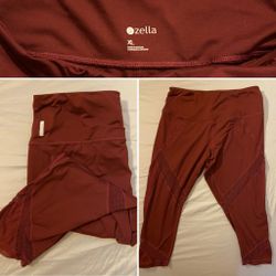 Zella Maroon XL Crop Leggings