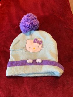 Hello kitty knit cap with gloves