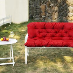 Swing Replacement Cushions Waterproof Porch Swing Cushions 2-3 Seater Outdoor Swing Cushions for Outdoor Furniture Red 60x40 Inches