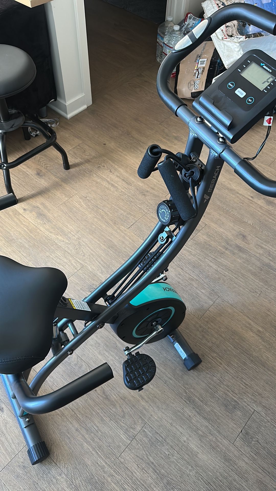 MERACH Folding Exercise Bike, Foldable Stationary Bikes for Home, 4 in 1 Upright Indoor Cycling Bike