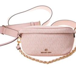 Michael Kors MK Pink Logo Waist Or Crossbody Bag New
