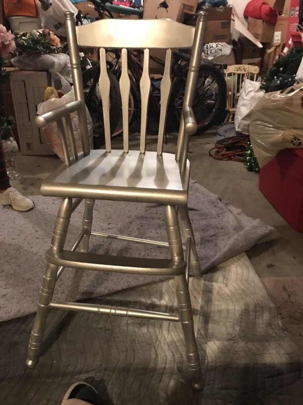 Metallic Silver high chair