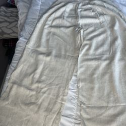 Women's Wide Leg Tan Capri Cream Tan Pants Size Medium