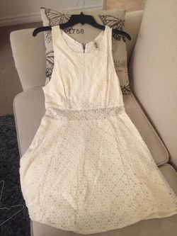 Beige dress.