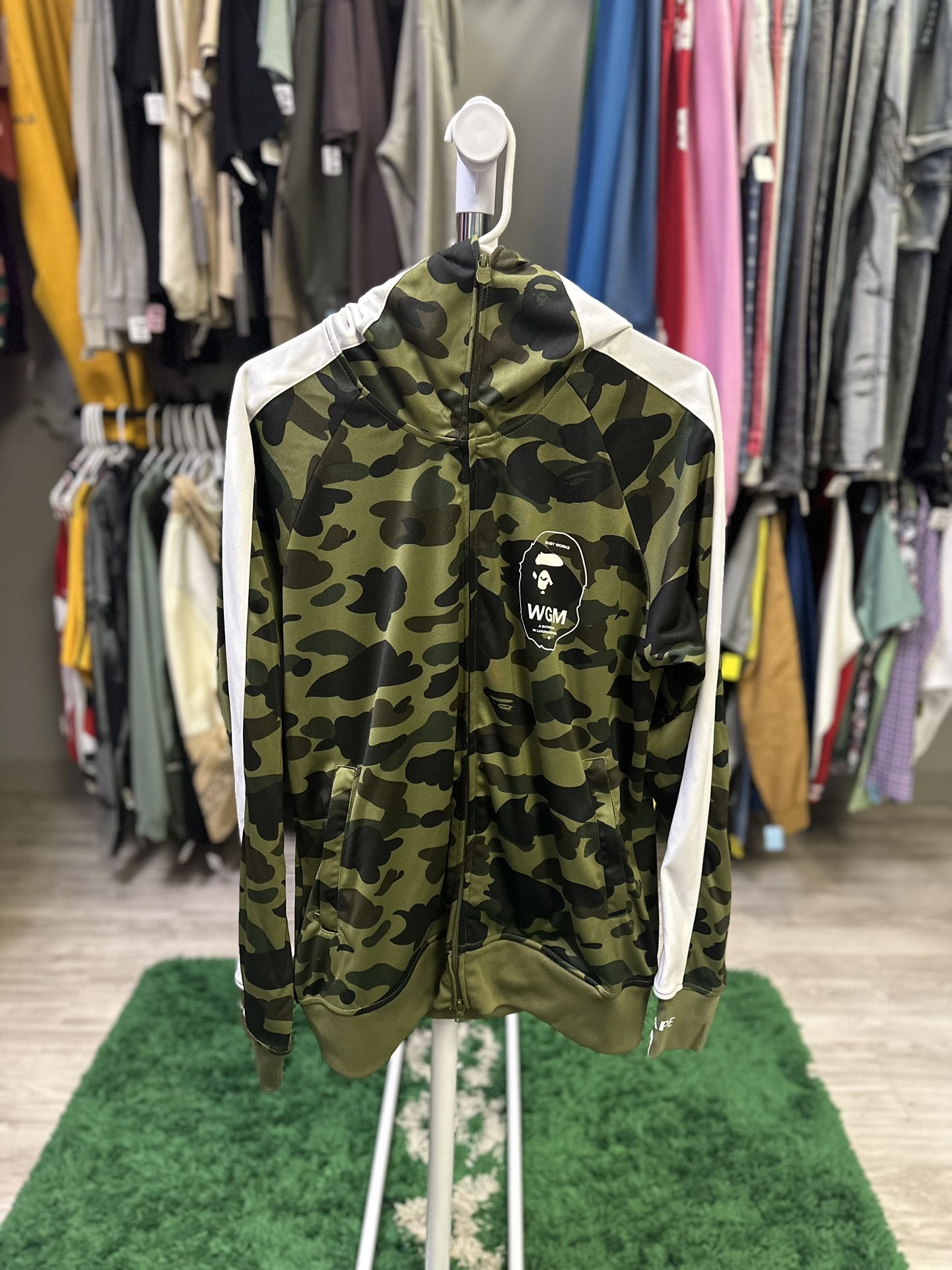 Bape Full Zip Hoodie Green Camo