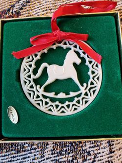 Vintage Lenox china yuletide rocking horse ornament