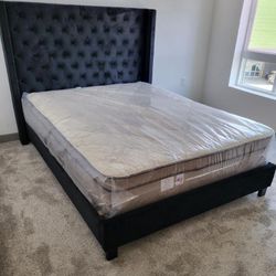 Queen Bed Frame With Mattress 