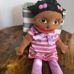 THE PUPPET COMPANY ~ 24” Full Body Ventriloquist African American Girl In Dress