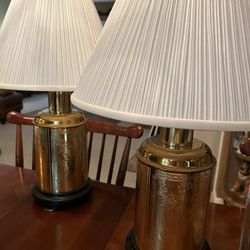 Brass lamps/White Shades