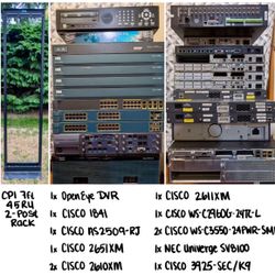Large Lot of Network Stuff (CISCO, Routers, Switches, etc), CPI 7ft Server Rack 