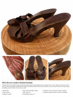 Mia Brown Leather Heeled Sandals