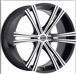 2crave N28 20X8.5 5X114 CB74.10 OFFSET 35 GLOSS BLACK MACHINE FACE