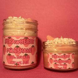 Strawberry Milkshake Candles 8oz 