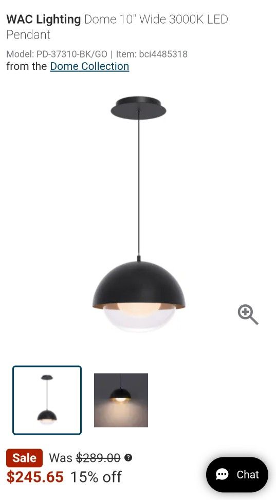 3 WAC Go Dome Pendant Lights 3000k
