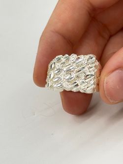 925 Sterling Silver Nugget Ring For men