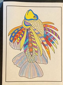 Hand colored tropical fish