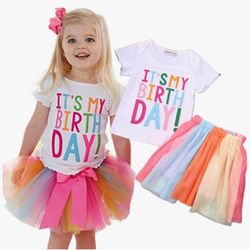 2PCS  Girl Birthday Outfit