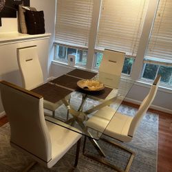 Glass Dining Set  With 4 Chairs $250