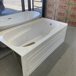 Alcove bathtub 60” fiberglass acrylic 
