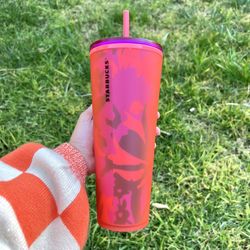 new limited edition spring 2022 starbucks plastic floral soft touch cold tumbler cup !!