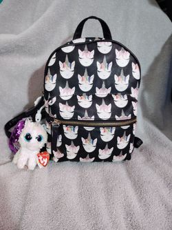 OMG Accessories Girls Glitter Black Mini Backpack .