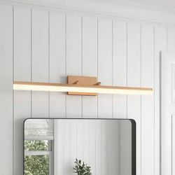 Modern LED Wall Vanity Light – Brushed Brass Gold Finish