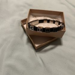 Brand New Christina Bracelet Black With Silver Stud Letters