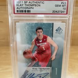 Klay Thompson 2011 SP Authentic Autograph – PSA 10 (Gem Mint)