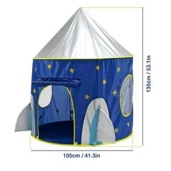 🚀 Rocket Ship Kids Play Tent – Indoor/Outdoor – Folds Flat!
