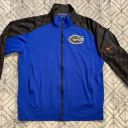 Nike Sz Lg DriFit Florida Gators 1863 Zip Up Jacket 4 Pockets ac 24x26.5 EUC  #floridagators #floridagatorsjacket #drifitjacket #theswampjacket #uoff