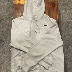 Nike White Hoodie – Size Large – Minimalist Swoosh Logo