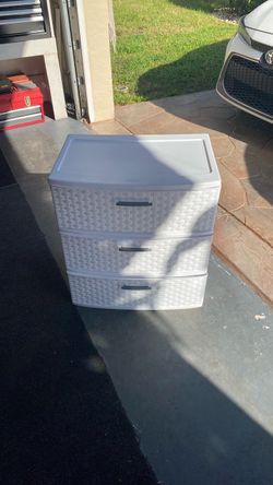 3-Drawer Plastic Weave Storage Tower