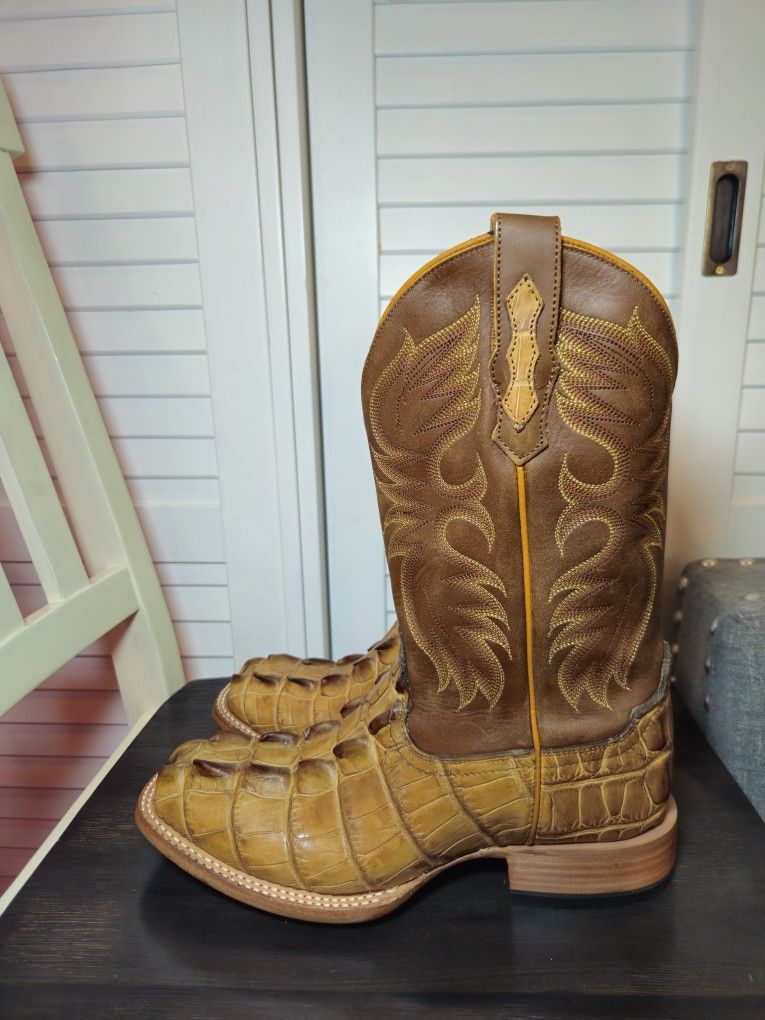 Cody James Caiman Cognac Western Boots Broad Square Toe ASR21-22 Men Sz 9