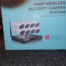 AI Security Camera 8pcs - Full Color Night vision, Siren,  Sync To Devices, 2 Way Audio, & More!