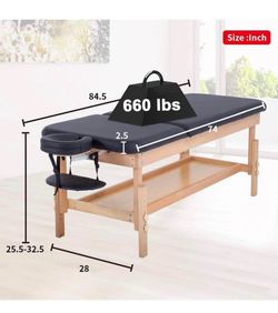 85" Massage Table Adjustable Stationary Massage Table Memory Foam Layer Black