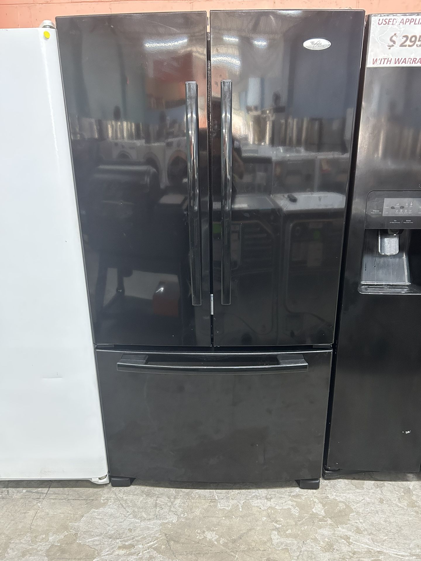 Black French Door Refrigerator With Ice Maker