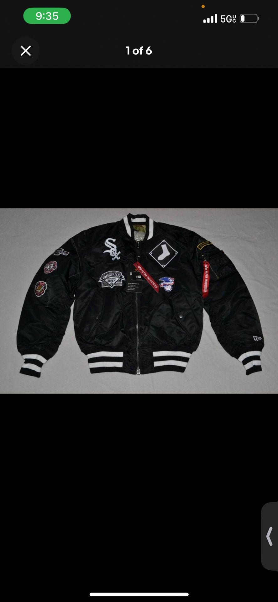 AUTHENTIC ALPHA INDUSTRIES NEW ERA MLB CHICAGO WHITE SOX MA-1 BOMBER JACKET NEW