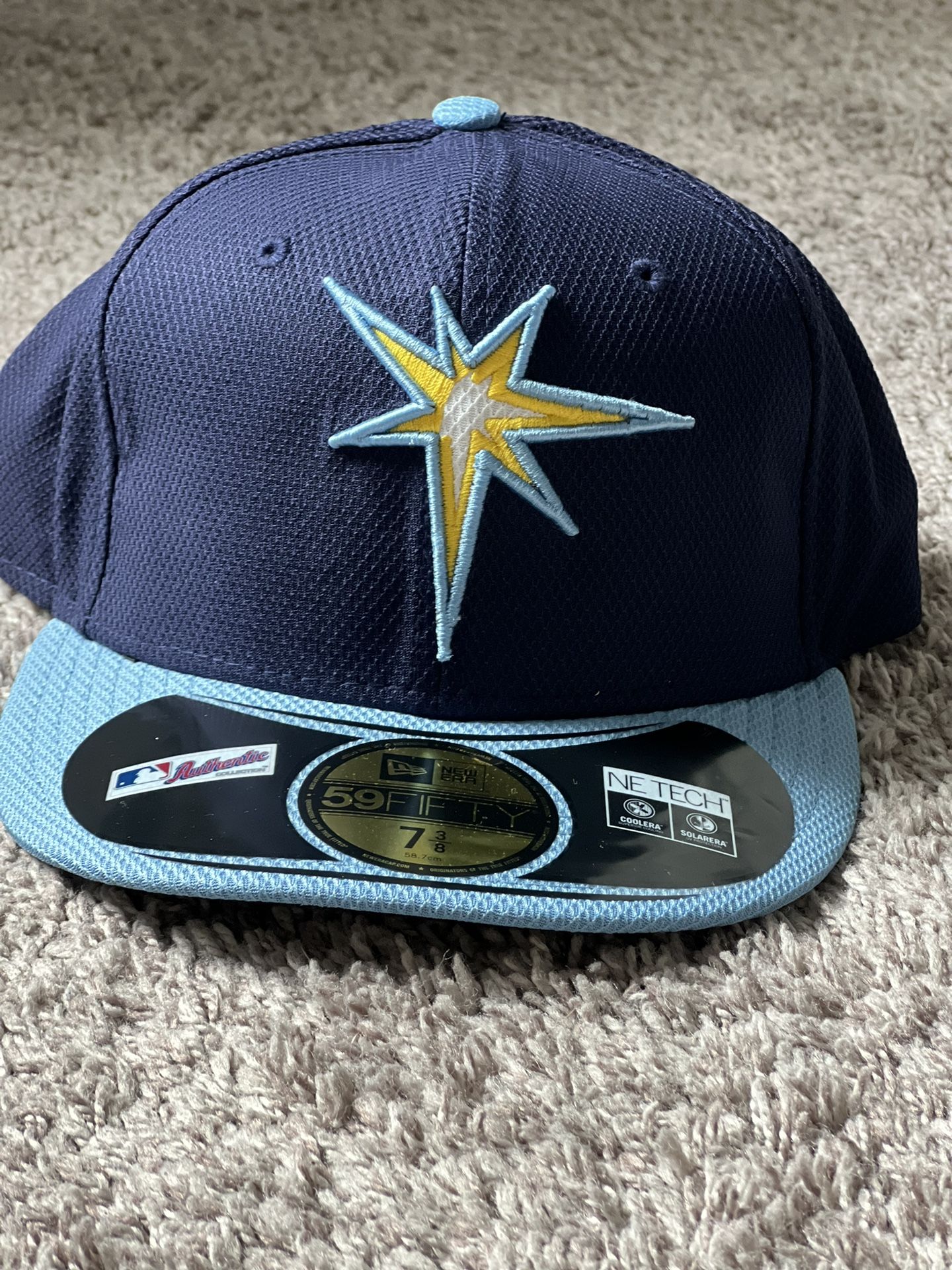 New Era Mens Tampa Bay Rays MLB Diamond Era 59Fifty Fitted Hat Cap Size 7 3/8