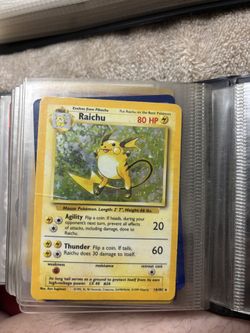 Raichu Pokemon Card 90s