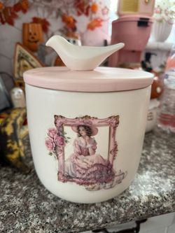 Shabby Chic Ceramic Canister 