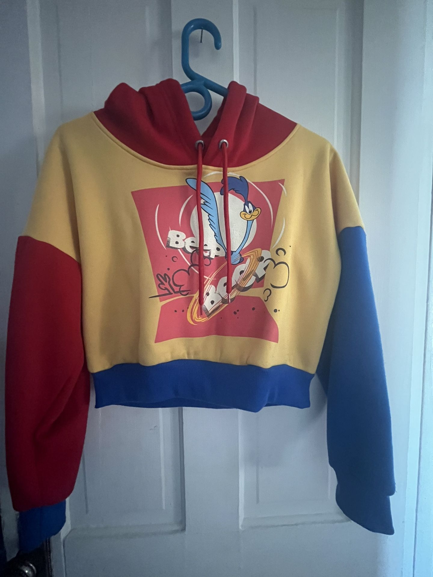 Looney Tunes bugs bunny and road runner cropped hoodie small