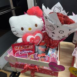 Hello Kitty Basket Gift Arrangement Valentine’s Day
